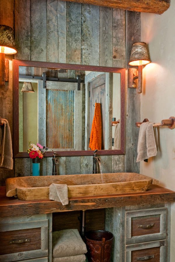 Lavabo de un cuarto de baño rústico Lavabo de un cuarto de baño rústico