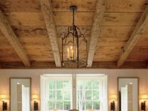 Bañera central para un baño rústico